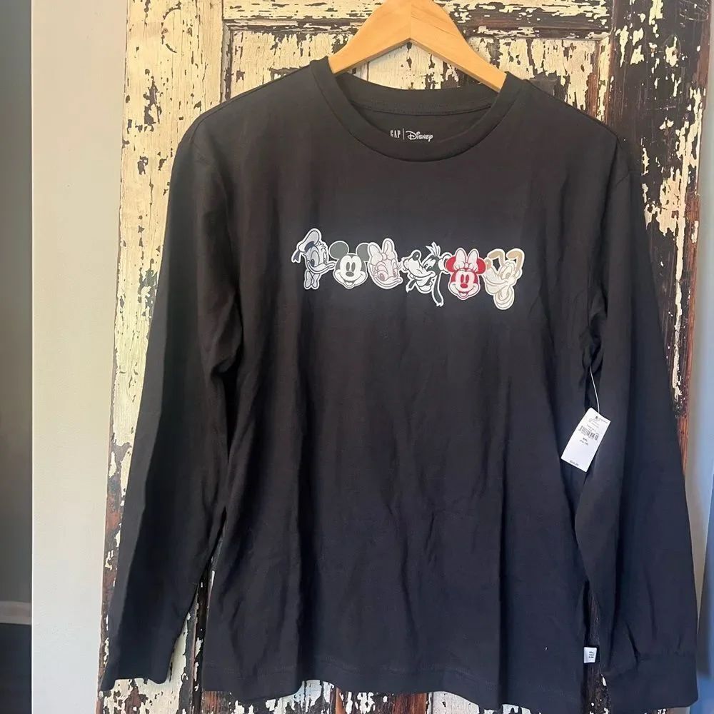 Disney x GAP Black Kids Long Sleeve Shirt. Size S and XXL. NWT.